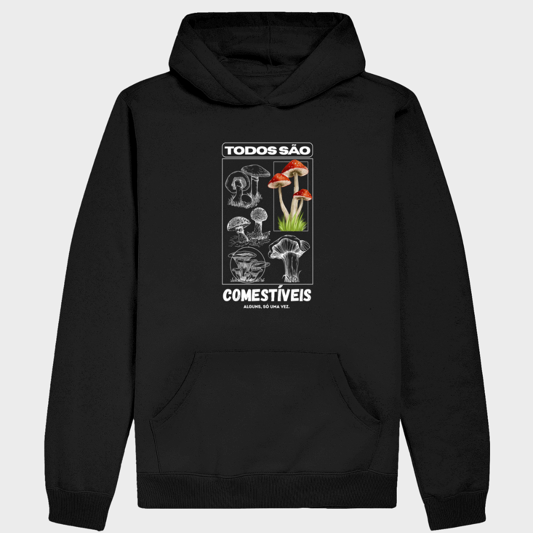 Moletom Cogumelos Comestíveis Preto