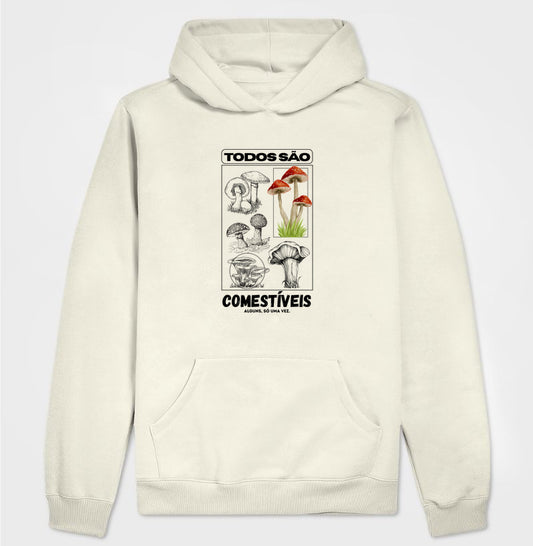 Moletom Cogumelos Comestíveis Off Whith